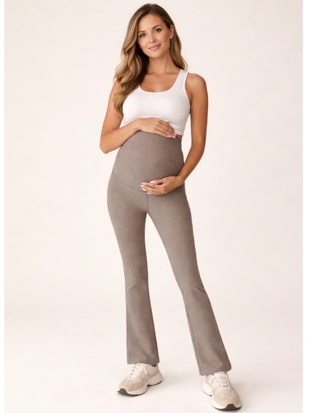 Beyond The Bump Spacedye Practice Maternity Pants in Heather Birch Size Medium